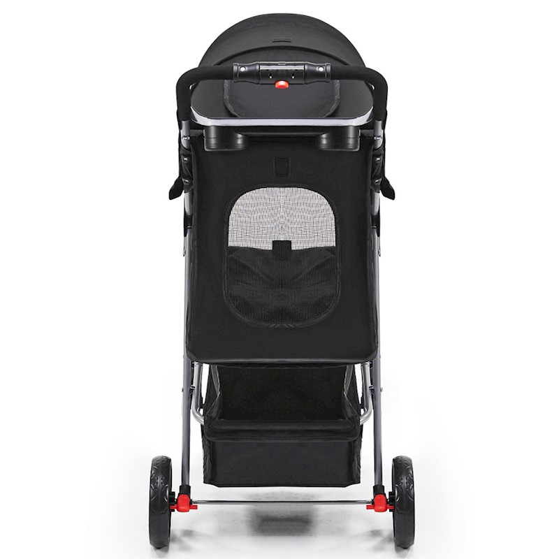 Pet Dog Cat Stroller Pram 3 Wheel Black - Image 6
