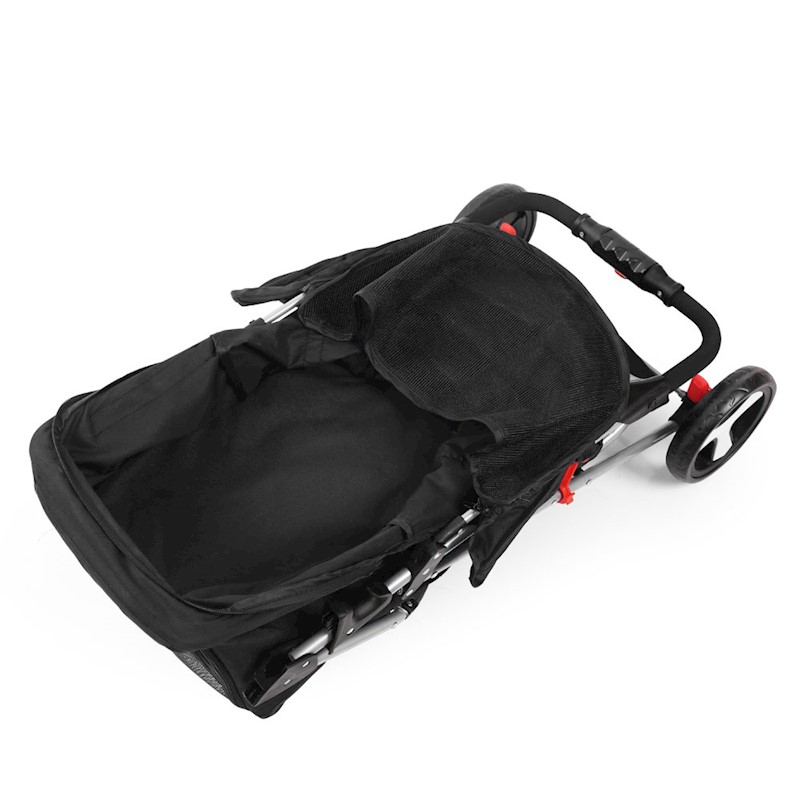Pet Dog Cat Stroller Pram 3 Wheel Black - Image 7