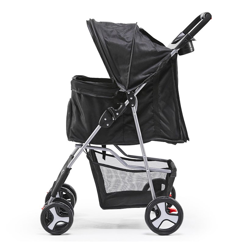 Pet Dog Cat Stroller Pram 4 Wheel Black - Image 5