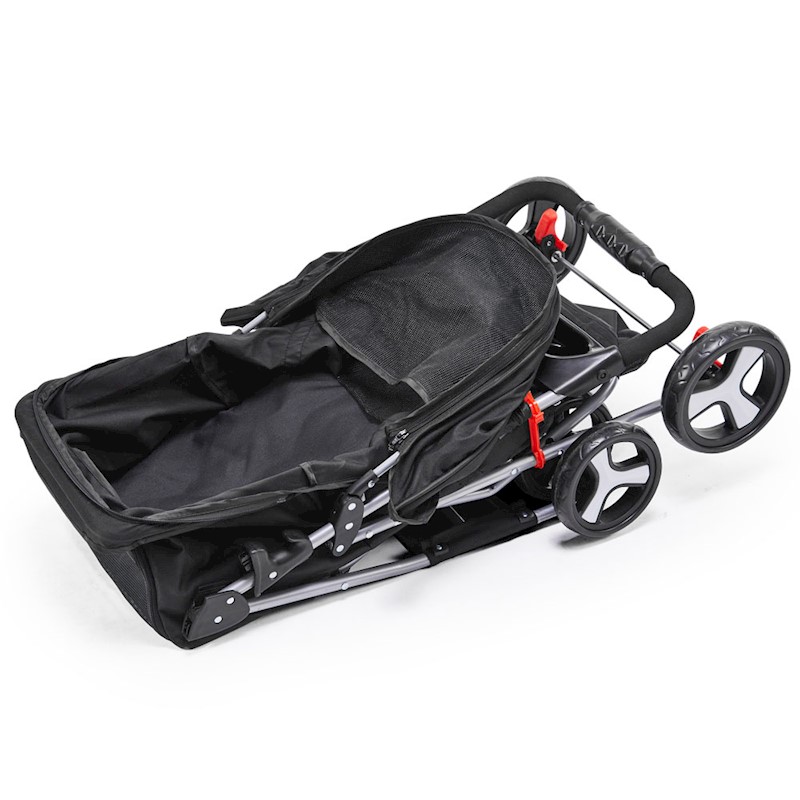Pet Dog Cat Stroller Pram 4 Wheel Black - Image 7