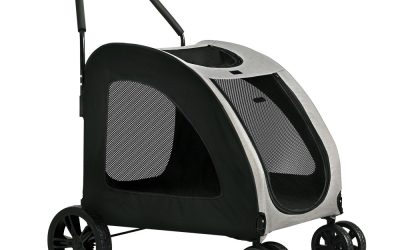 Pet Dog Cat Stroller Pram 4 Wheel Black Model 2