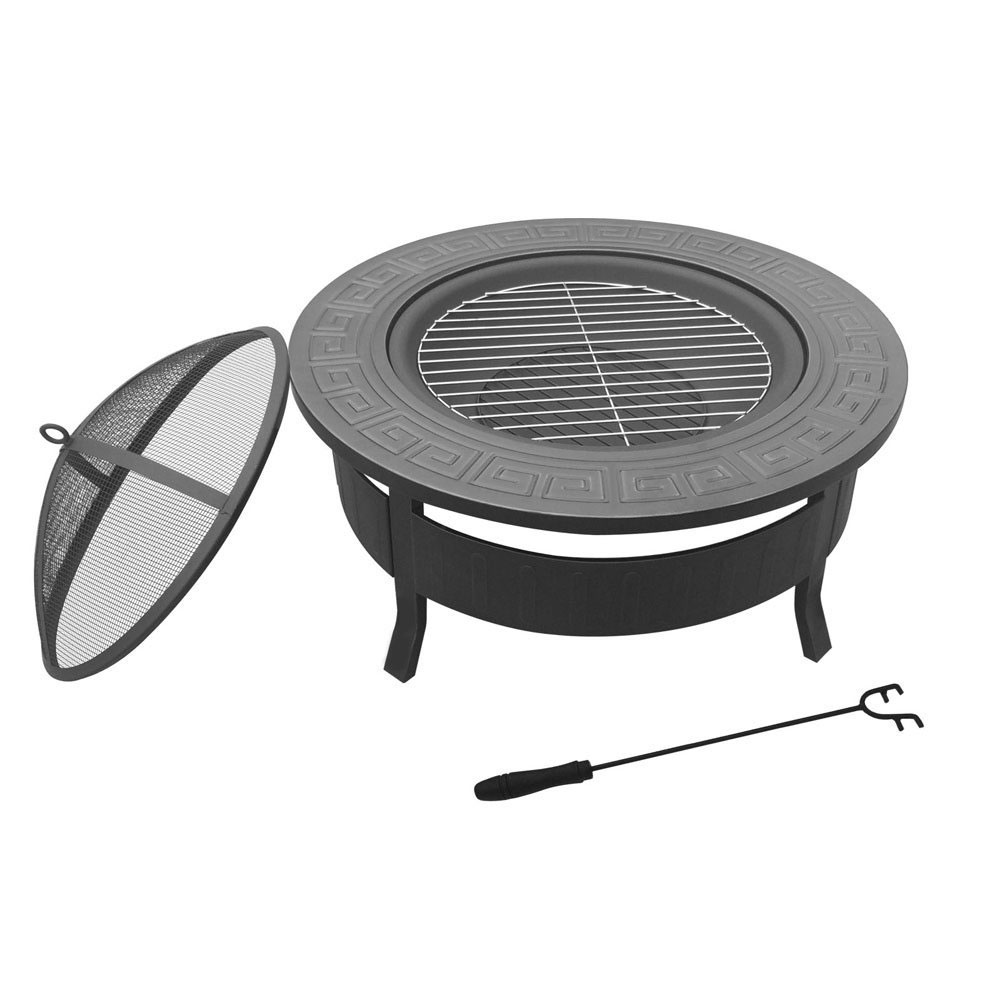 2-In-1 Fire Pit BBQ 81 x 81cm Round