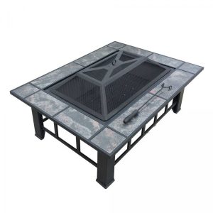 4-in-1 Fire Pit BBQ 94 x 71cm