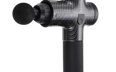 4-in-1 LCD Electric Massage Gun Carbon Fibre