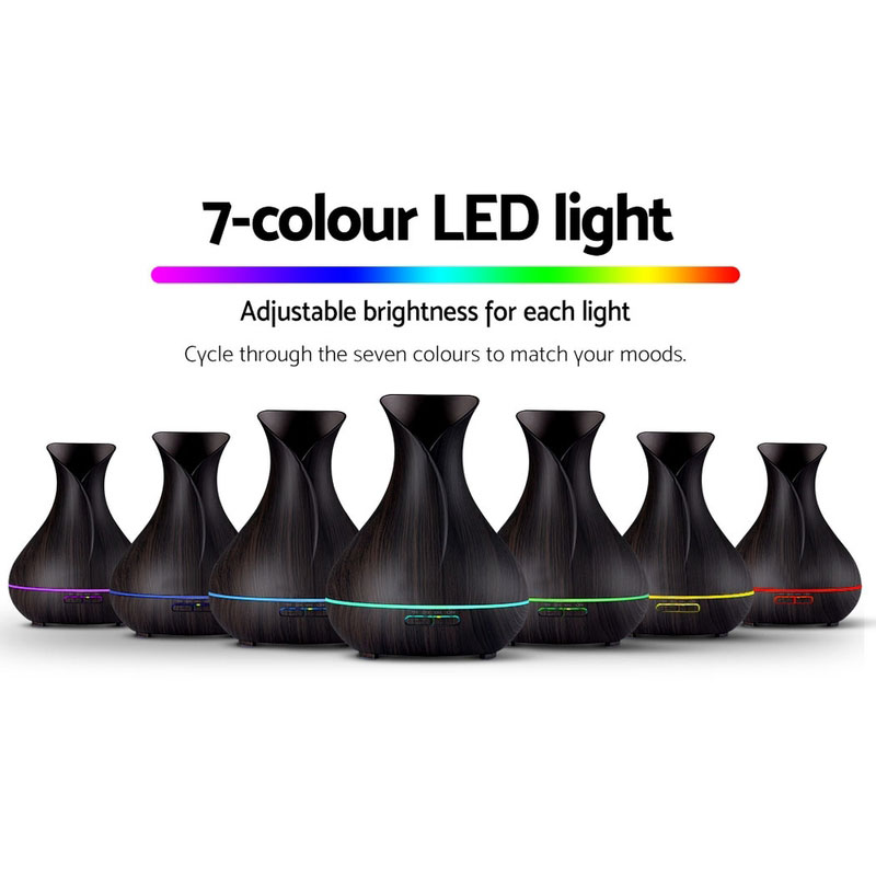 400ml 4-in-1 Aromatherapy Oil Diffuser Dark Wood - Image 2