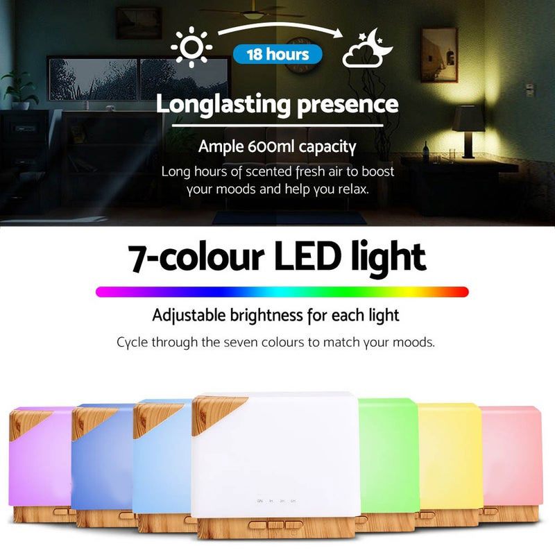 600ml 4-in-1 LED Aromatherapy Oil Diffuser - Image 3