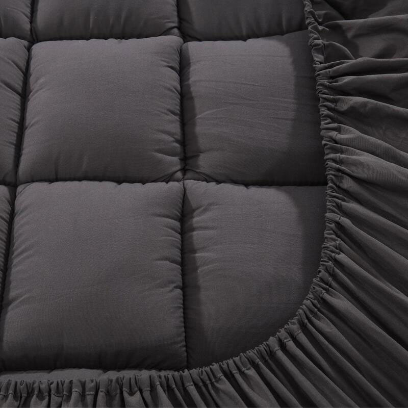 Bamboo Pillowtop Mattress Topper Charcoal Queen - Image 4