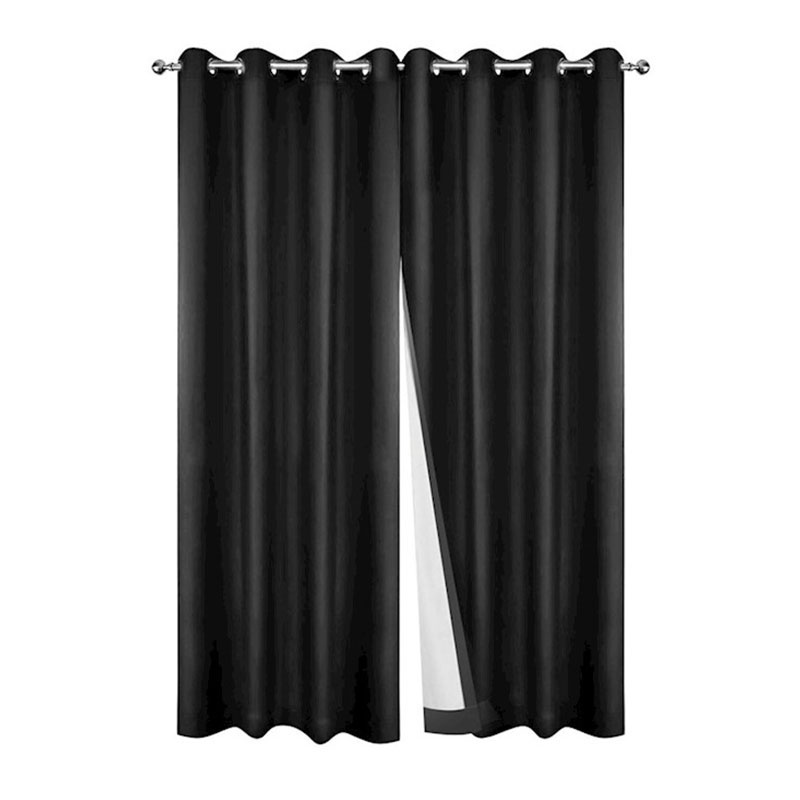 Blockout Eyelet Curtains Black