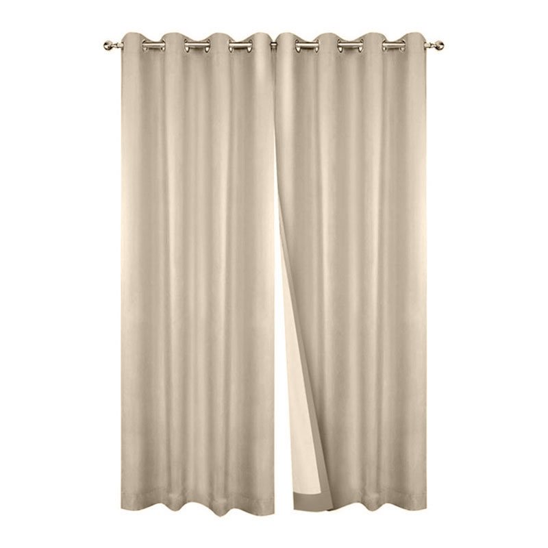 Blockout Eyelet Curtains Latte