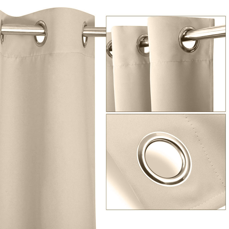 Blockout Eyelet Curtains Latte - Image 2