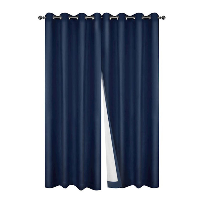 Blockout Eyelet Curtains Navy Blue