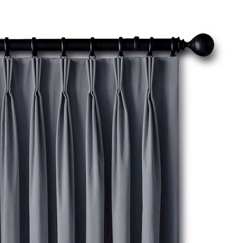 Blockout Pinch Pleat Curtains Dark Grey - Image 6