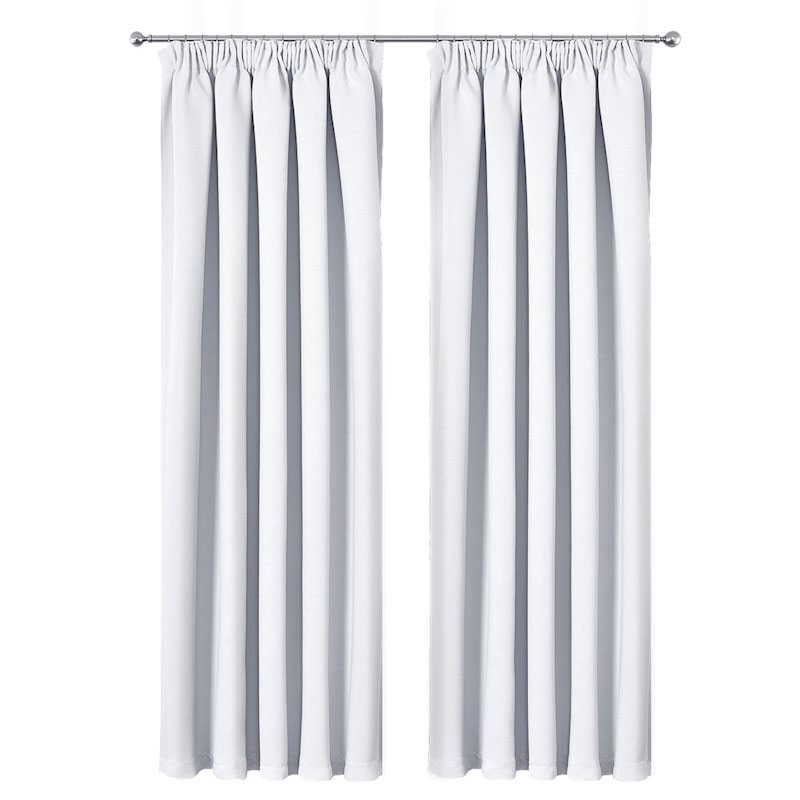 Blockout Pinch Pleat Curtains White