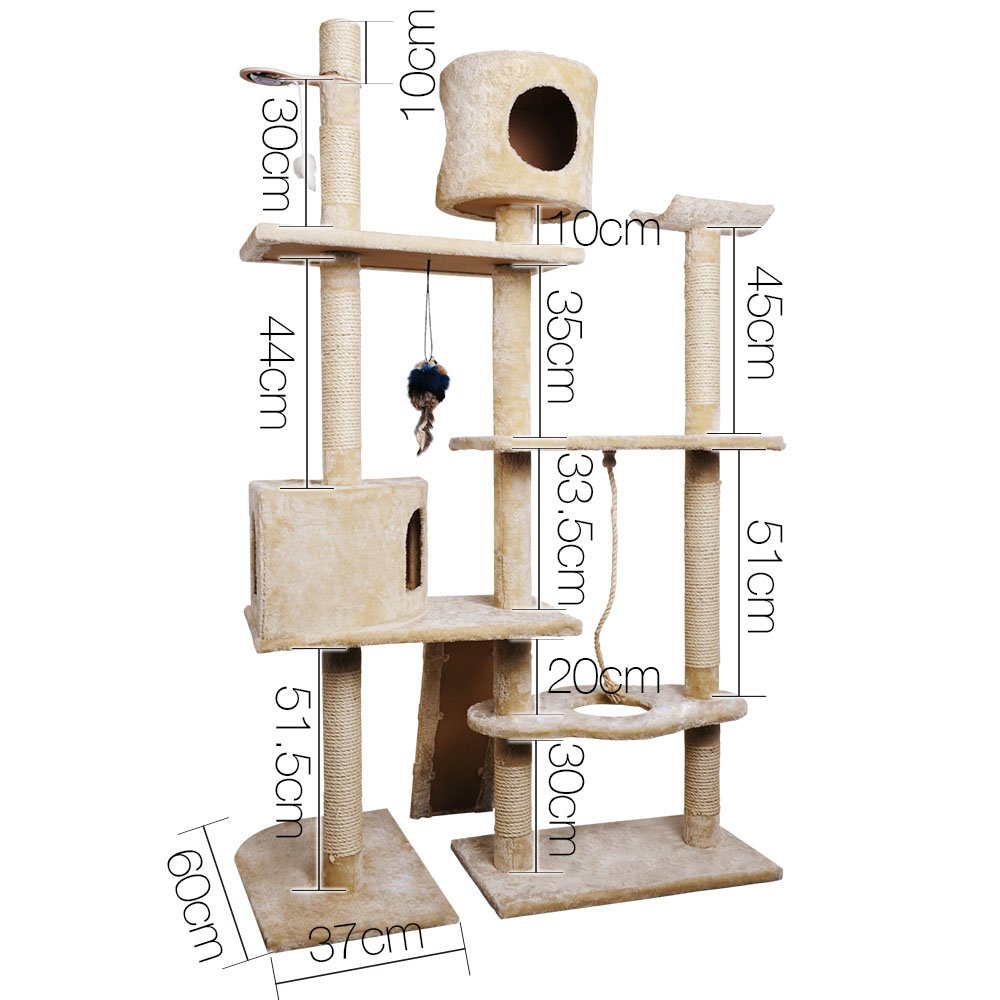 Cat Kitten Toy 170cm Scratching Tree Beige - Image 2