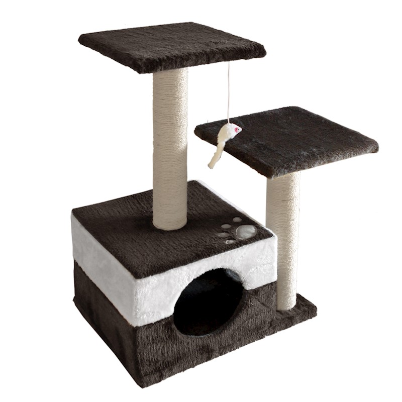 Cat Kitten Toy 70cm Scratching Tree White & Grey
