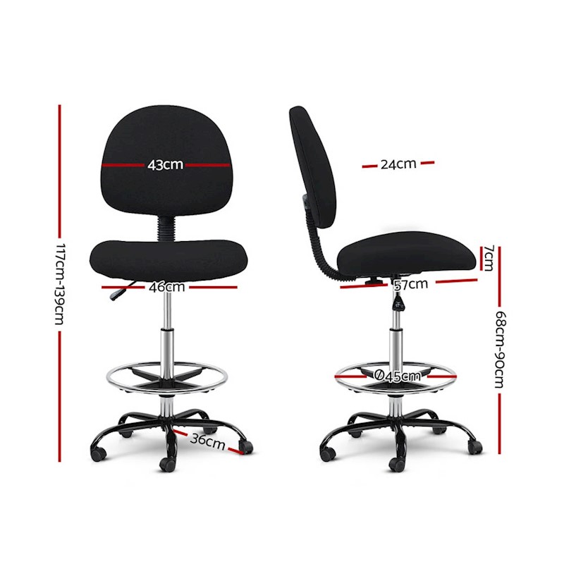 Drafting Chair Black - Image 2