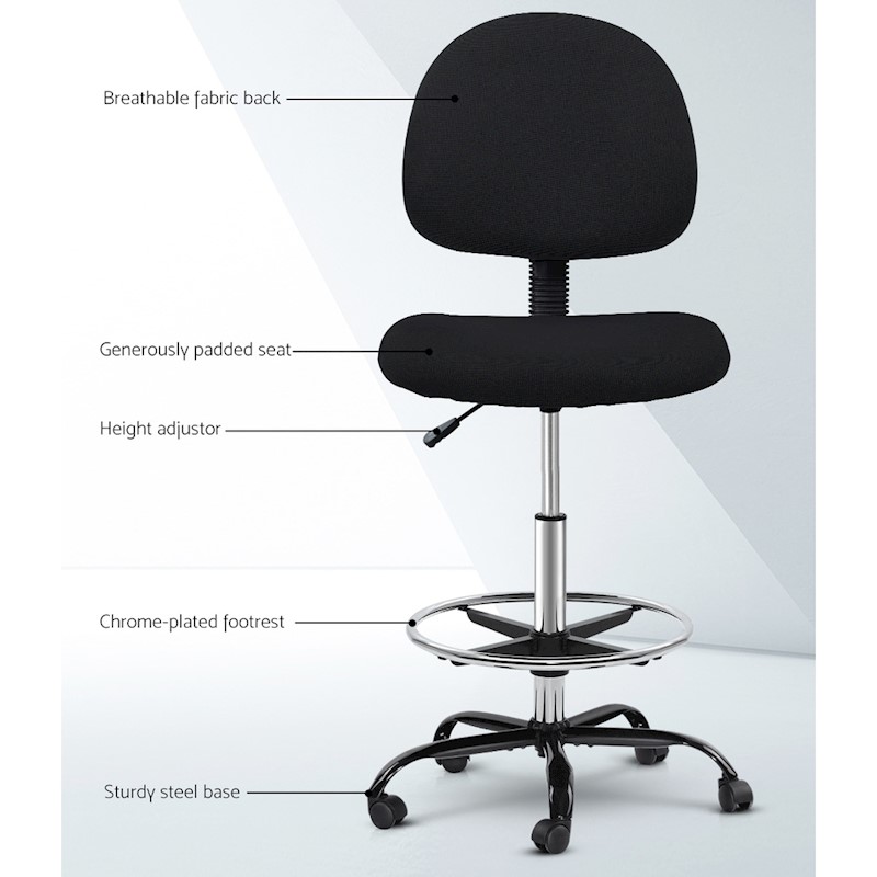 Drafting Chair Black - Image 3
