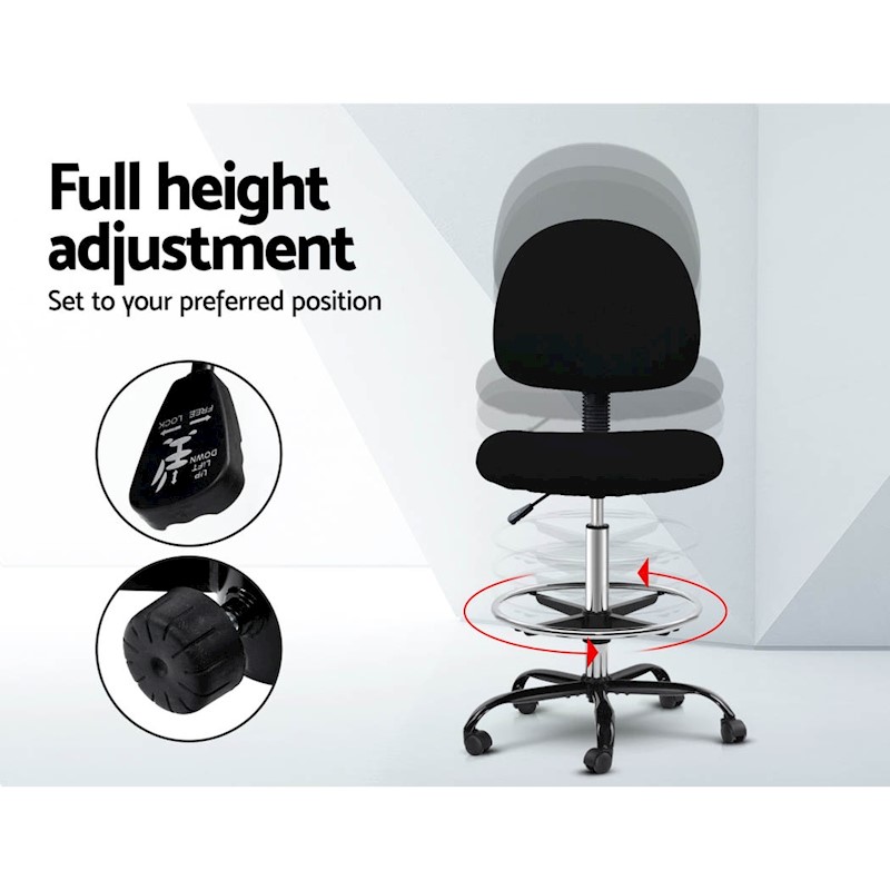Drafting Chair Black - Image 5