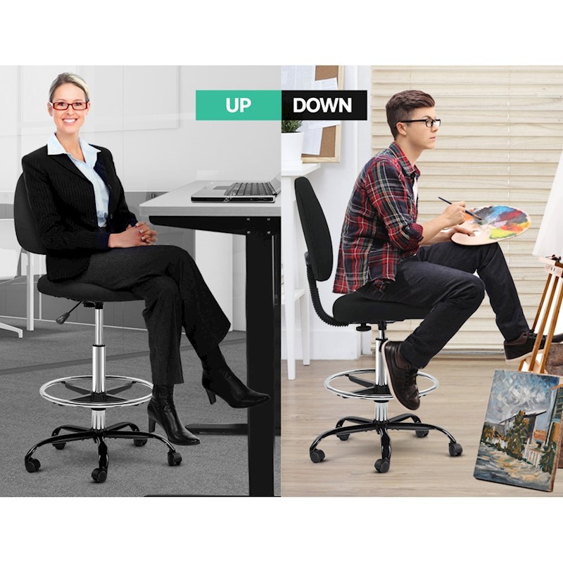 Drafting Chair Black - Image 7