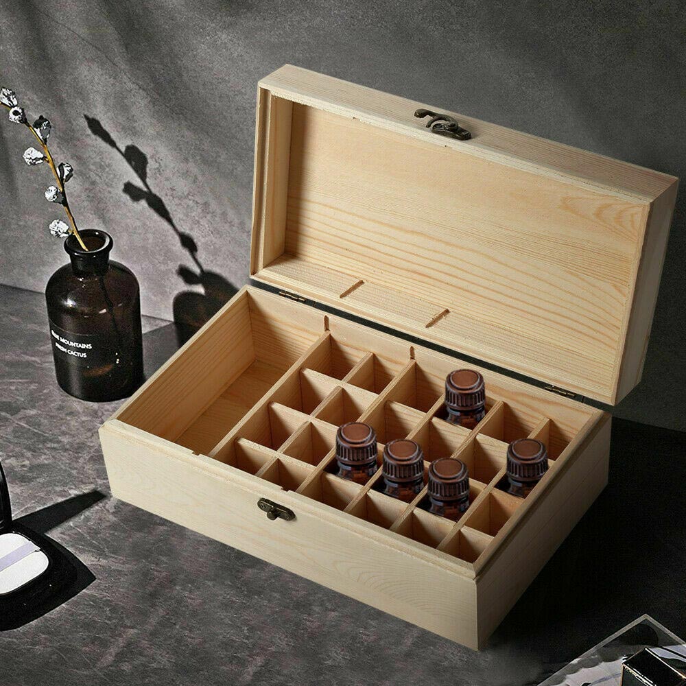 Aromatherapy Essential Oil Box Wooden 25 Slots - Image 3