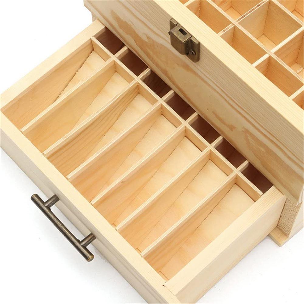 Aromatherapy Essential Oil Box Wooden 59 Slots - Image 4