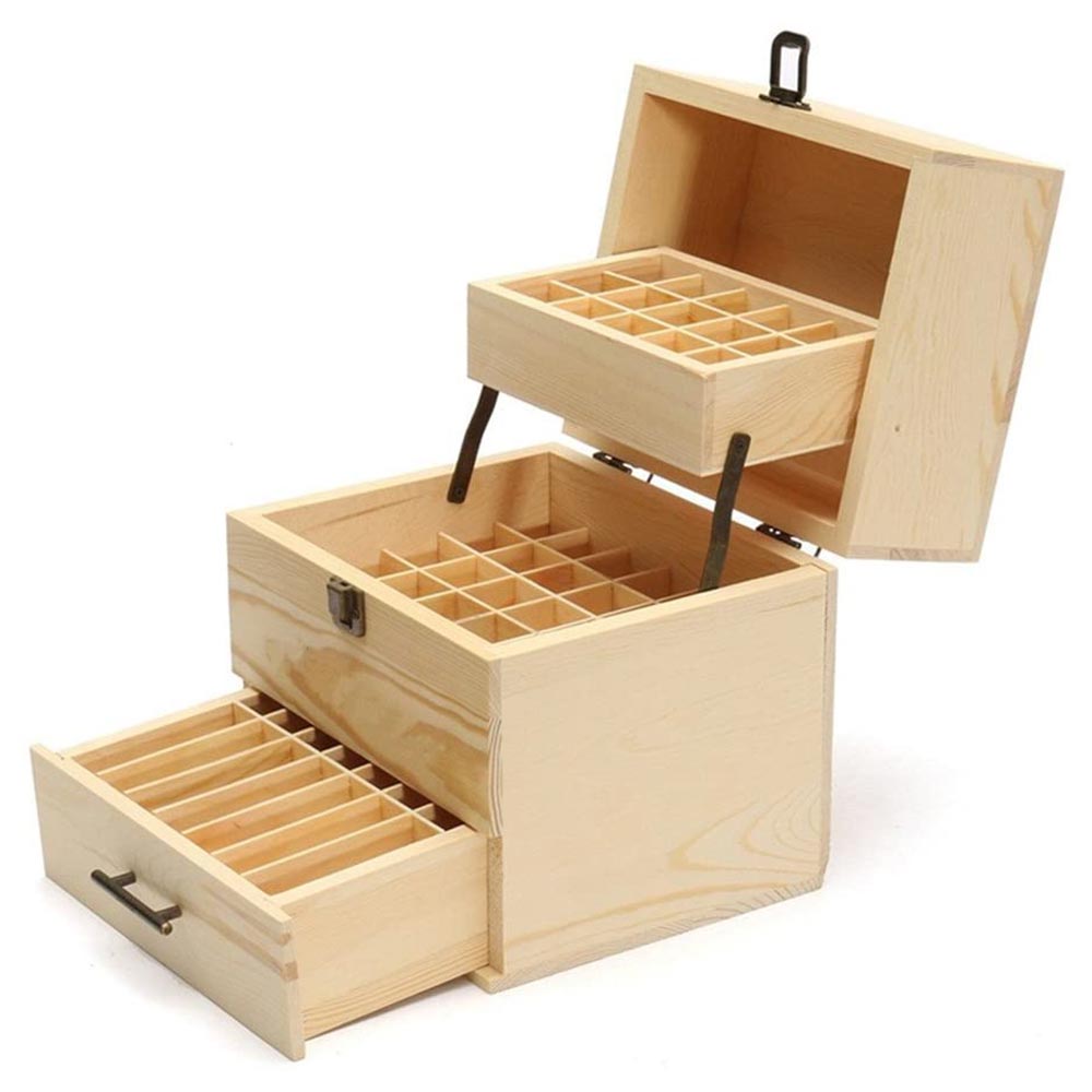 Aromatherapy Essential Oil Box Wooden 59 Slots - Image 7