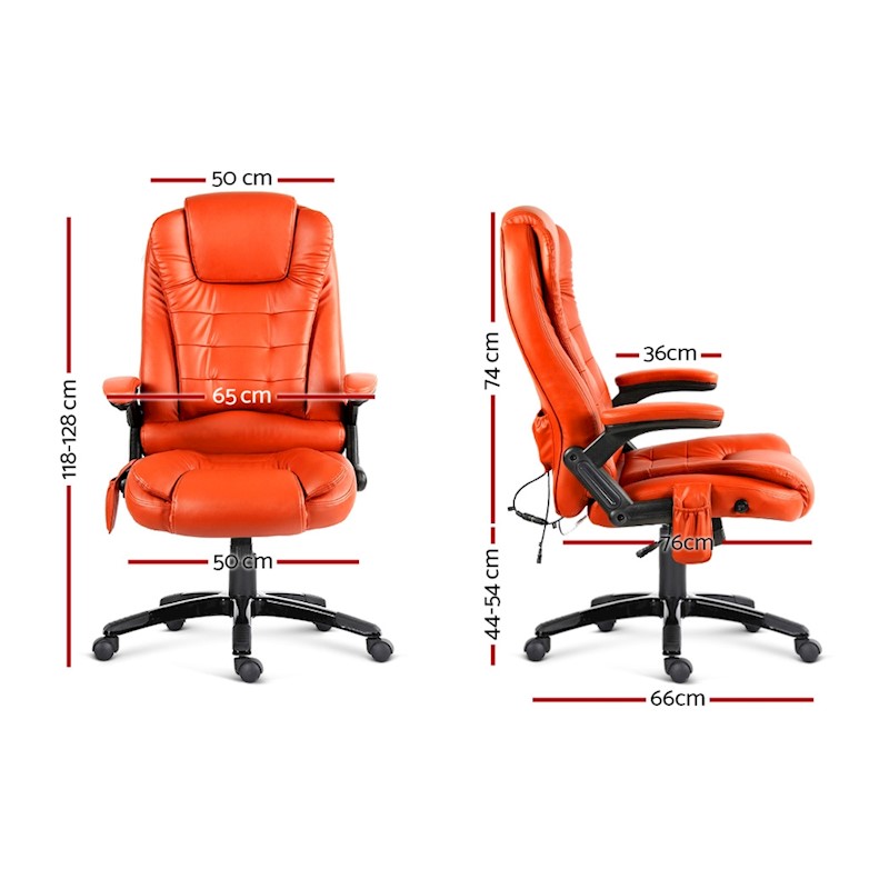 Executive 8 Point Heated Massage Office Chair Amber - Image 2