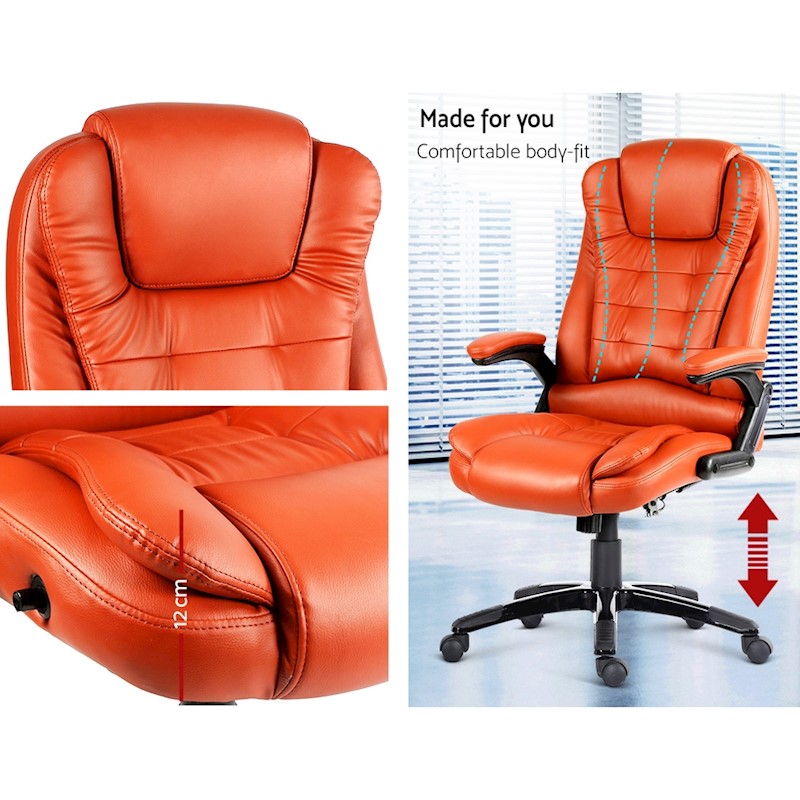 Executive 8 Point Heated Massage Office Chair Amber - Image 4