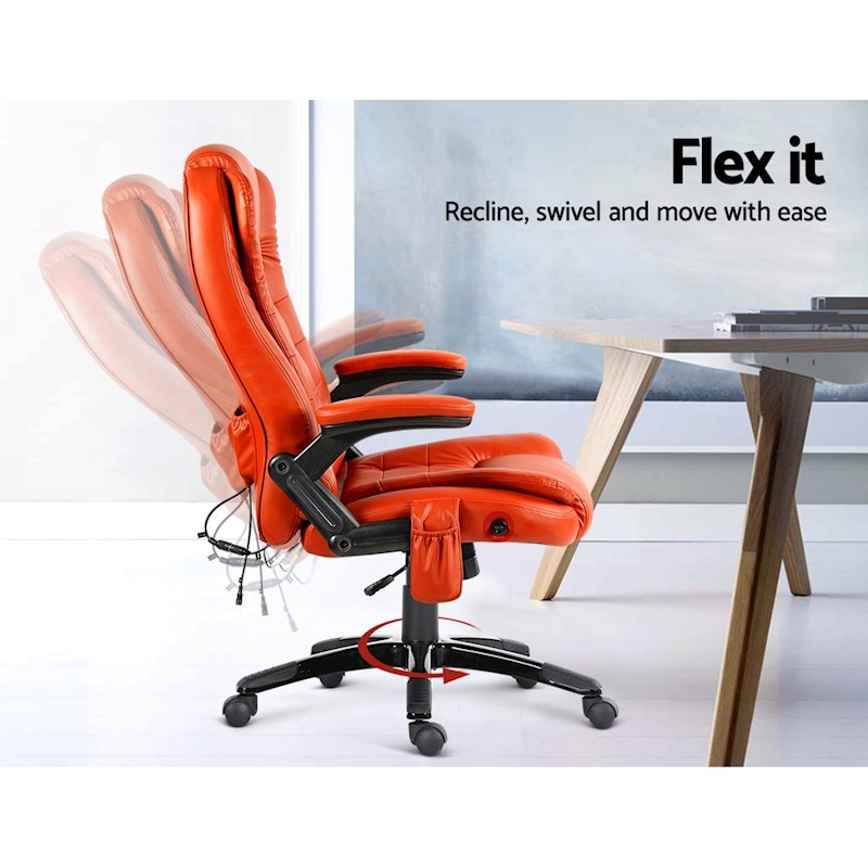 Executive 8 Point Heated Massage Office Chair Amber - Image 5