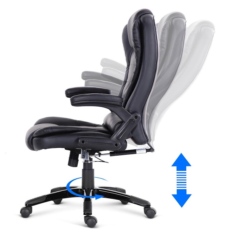 Executive 8 Point Heated Massage Office Chair Black - Image 4