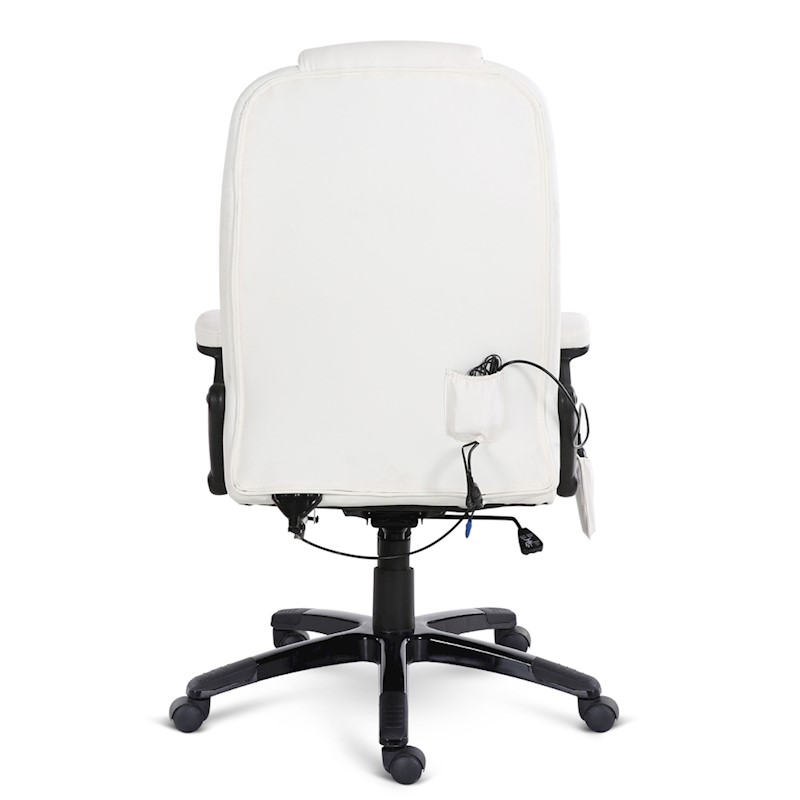 Executive 8 Point Heated Massage Office Chair White - Image 5