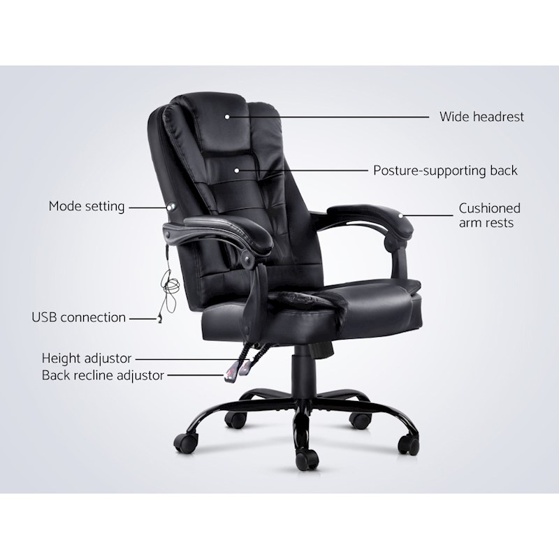 Executive Massage Office Chair Black - Image 3