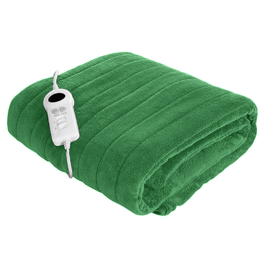 Fleece Electric Throw Rug Emerald