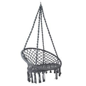 Hammock Swing Chair Macrame Grey