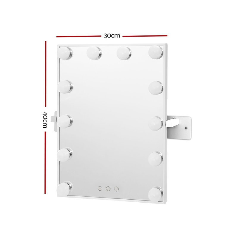 Hollywood Mirror Glamour LED Mirror 12 Bulb Wall Mountable 30 x 40cm - Image 2