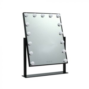 Hollywood Mirror Glamour LED Mirror 15 Bulb Standing Mirror Black 40 x 50cm