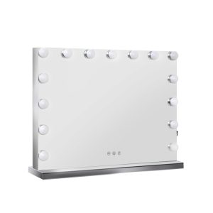 Hollywood Mirror Glamour LED Mirror 15 Bulb Standing Mirror Frameless 58 x 46cm