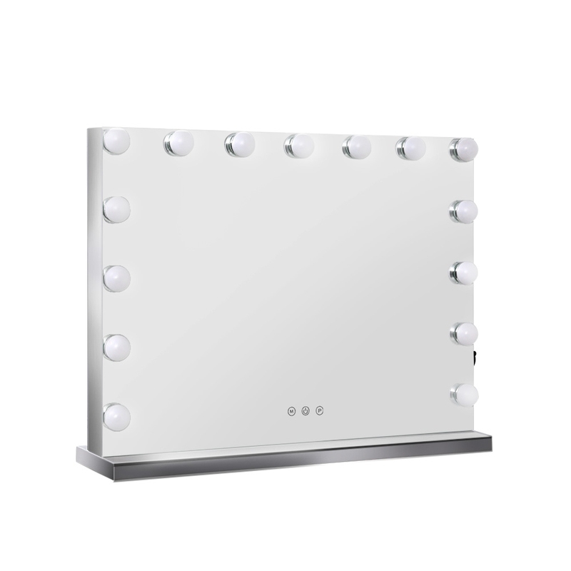 Hollywood Mirror Glamour LED Mirror 15 Bulb Standing Mirror Frameless 58 x 46cm