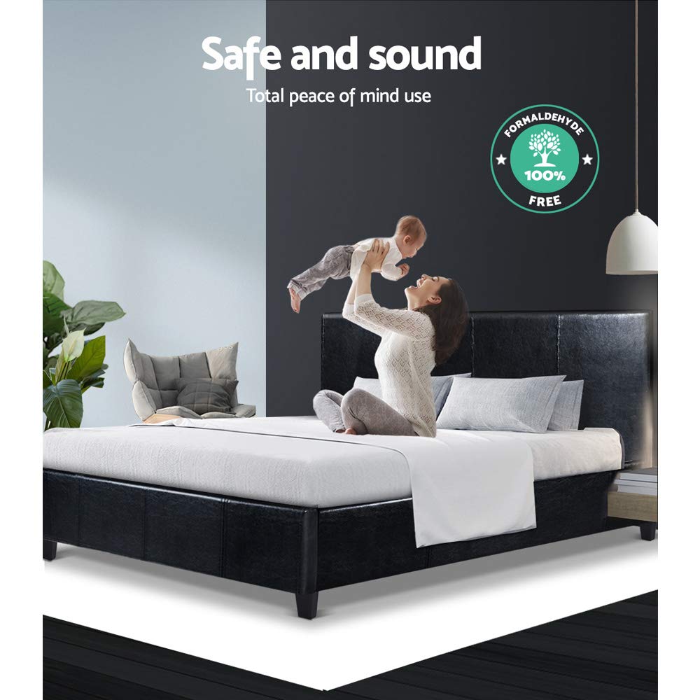 Leather Bed Frame Neo Black - Image 4