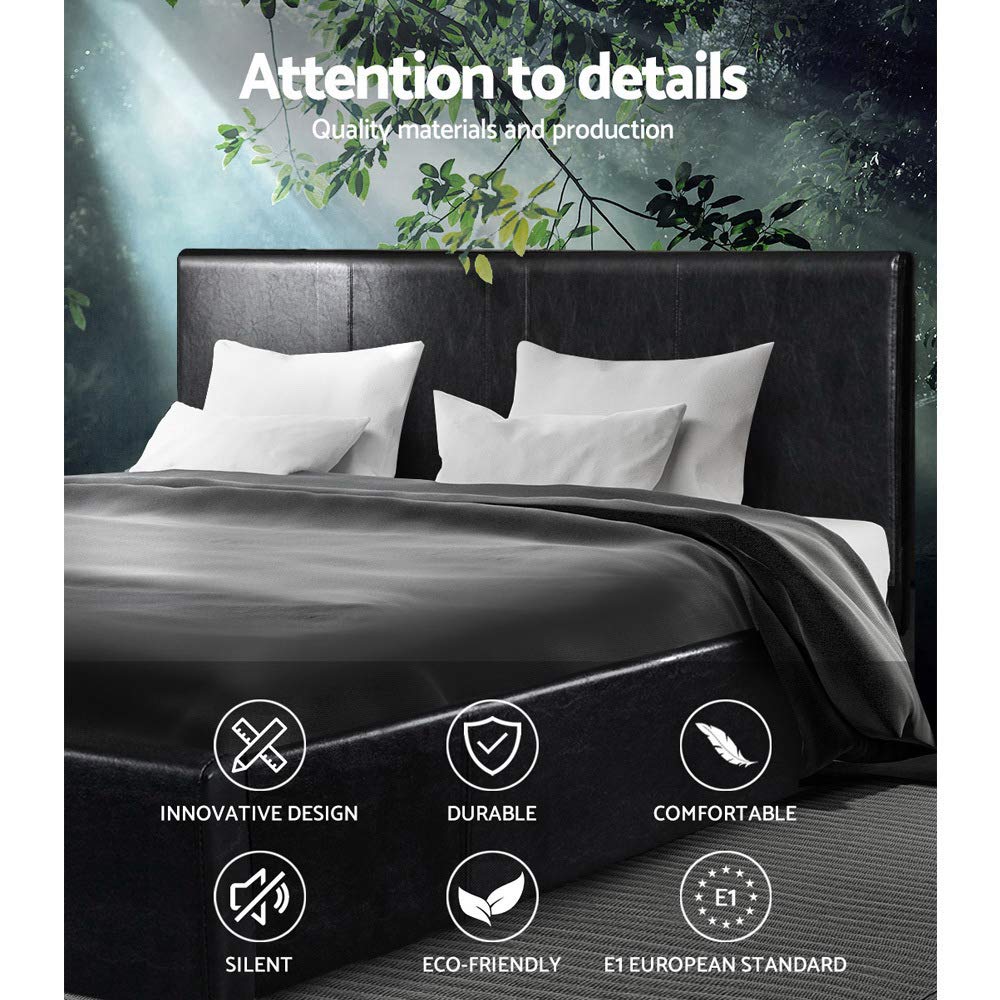 Leather Bed Frame Neo Black - Image 5