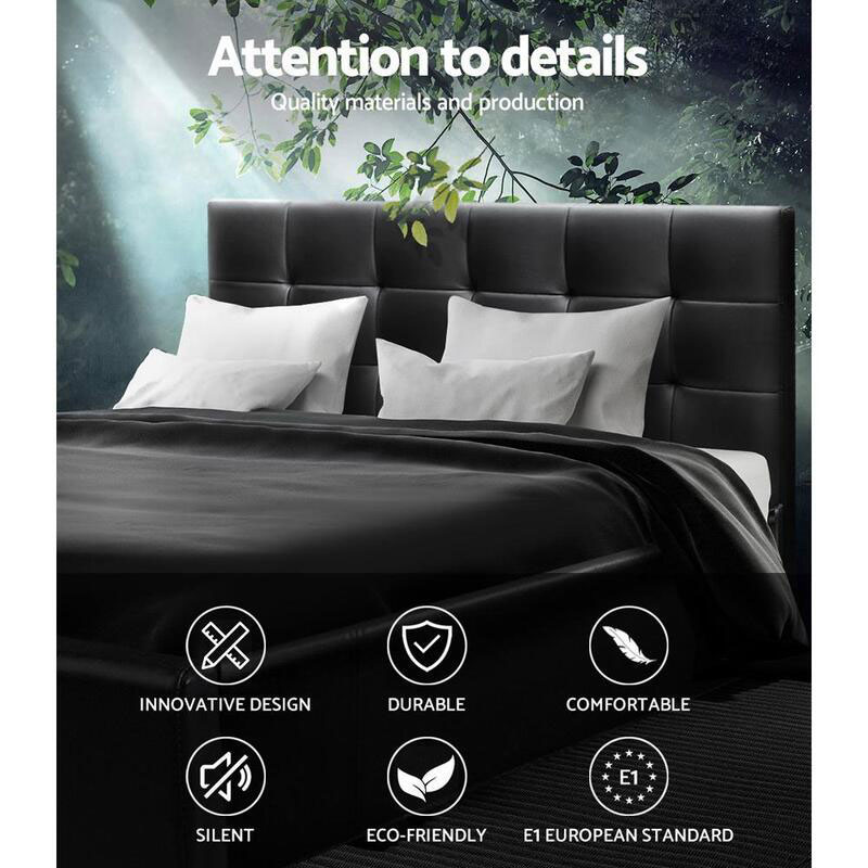 Leather Bed Frame Soho Black - Image 2
