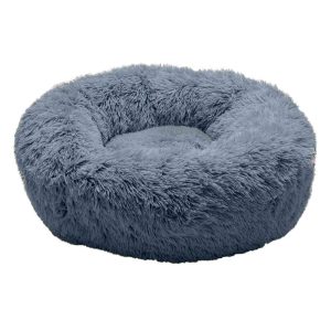 Pet Dog Cat Bed Donut Dark Grey