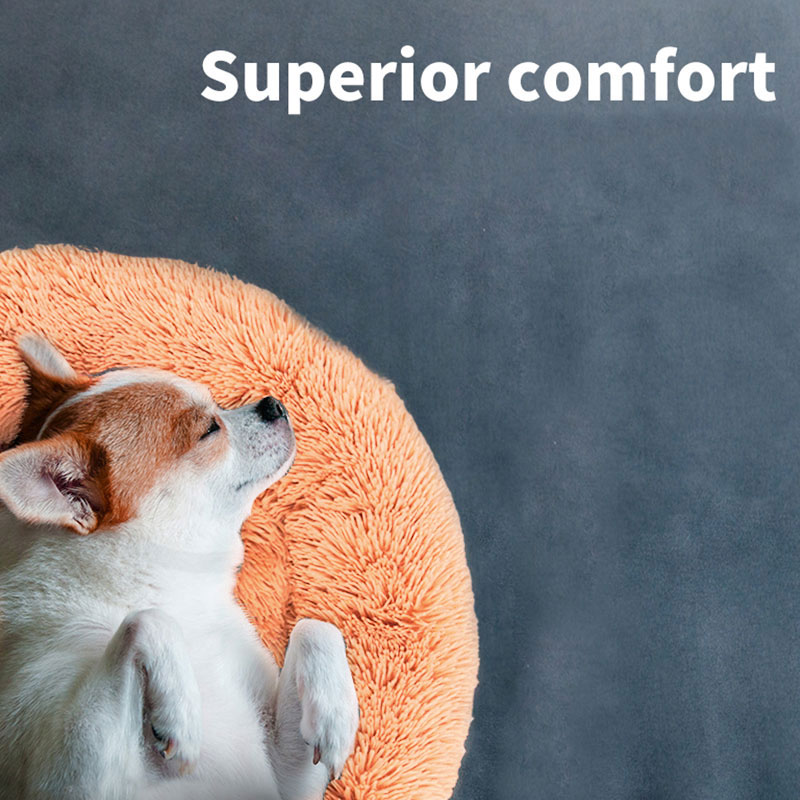 Pet Dog Cat Bed Donut Pink - Image 2