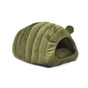 Pet Dog Cat Bed Cave Plush Green