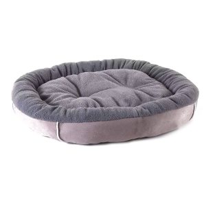 Pet Dog Cat Bed Donut Plush Grey