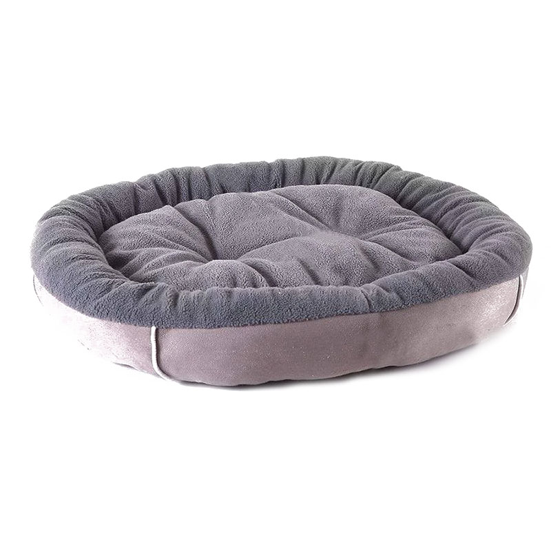 Pet Dog Cat Bed Donut Plush Grey