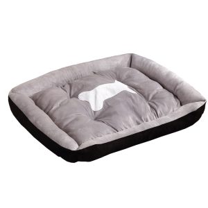 Pet Dog Cat Bed Warm Fleece Deluxe Black