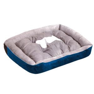 Pet Dog Cat Bed Warm Fleece Deluxe Blue