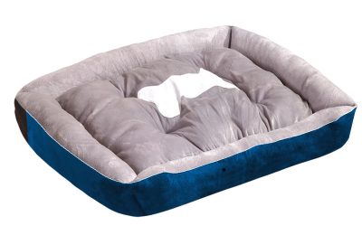 Pet Dog Cat Bed Warm Fleece Deluxe Blue