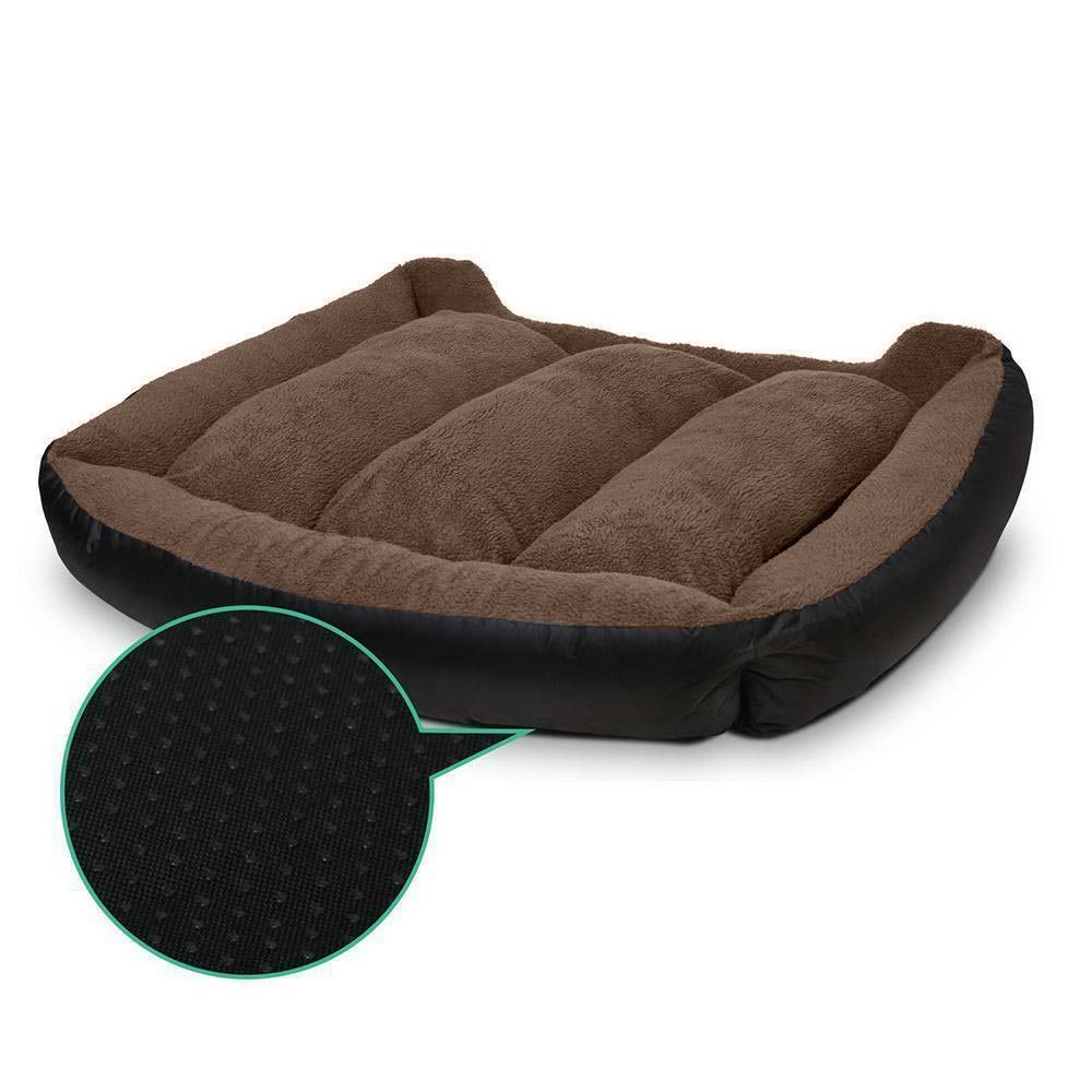 Pet Dog Cat Bed Warm Fleece Deluxe Brown - Image 4